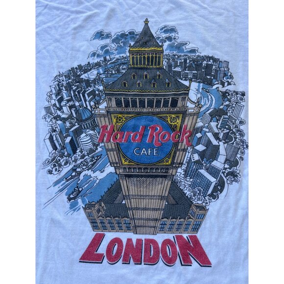 Vintage Hard Rock Cafe London Graphic T-Shirt Large White C4 - Picture 2 of 5